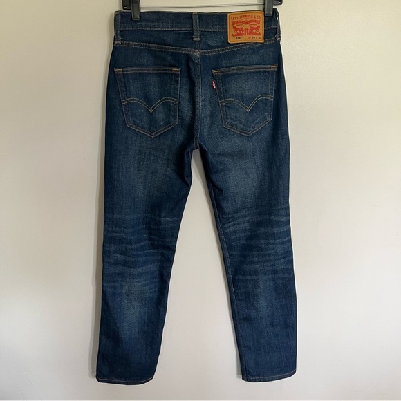 Levi's 514 Jeans Men's W28xL30 Blue Dark Wash Mid Rise Classic Fit Straight Leg - Picture 12 of 14